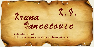 Kruna Vančetović vizit kartica